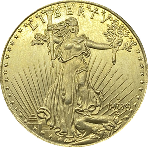 【正品】外国美国20美元自由女神1909 d圣高登斯双鹰金币黄铜银元
