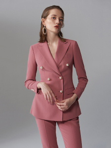 thetimeless万茜同款干枯玫瑰色西装女简约干练外套