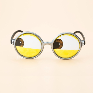 原创手作礼物饰品创意特色小黄人卡通儿童diy圆框眼镜道具