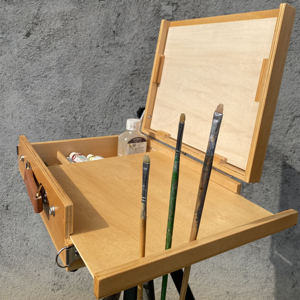24*30cm油画水彩素描多功能画箱户外写生木制便携画箱桌面画架