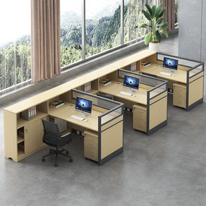 办公桌简约现代屏风隔断工位办公室员工财务职员多人办公桌椅组合