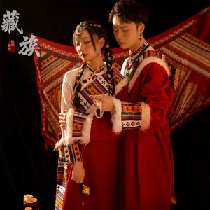 藏服服装女款男女款藏服情侣款藏袍西藏旅游旅拍写真藏装演出服
