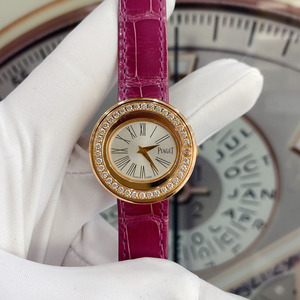 二手正品伯爵g0a36188 18k玫瑰金原镶钻29mm表径奢华石英女士手表
