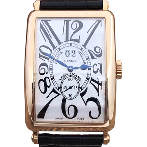 二手正品法兰克穆勒长岛系列1200日历长方形男士自动机械手表包邮