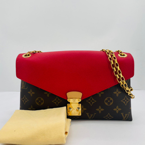 二手98新lv路易威登pallas chain传奇经典红色信封包单肩手提包