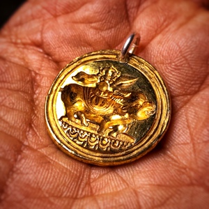 吾藏银造玛依银擦模藏传经典阎魔敌大威德护身符项坠手作纯银包邮