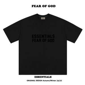 FEAR OF GOD主线essentials字母植绒印花工艺圆领T恤300G重磅面料