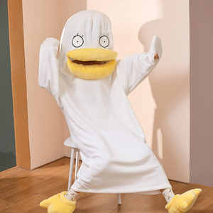 鸭子睡衣搞怪情侣款可爱男女冬季卡通连体沙雕搞笑加厚法兰绒睡袍