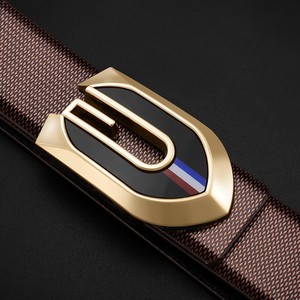 发型师cg皮带男士韩版百搭平滑扣少年腰带男真皮时尚潮流个性字母