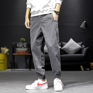 裤男士宽松哈伦裤萝卜秋季大码束脚九分裤系绳男装巴登狮旗舰店98