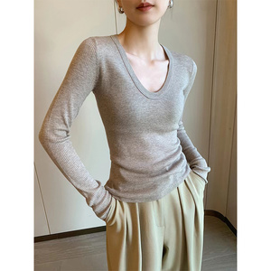 黑色打底衫女低领