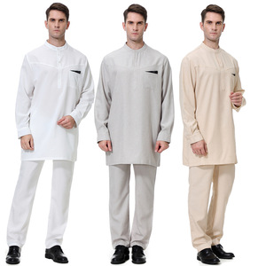 新款巴基斯坦服男士礼拜服长袍回族服装沙特迪拜长衫新疆男装套装