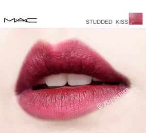 mac魅可 限量哑光唇膏studded kiss暗酒红色 女王气场暖调口红