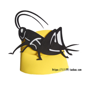 幼儿园蛐蛐蝈蝈吹牛头饰表演道具蟋蟀头套儿童舞会面具动物帽子