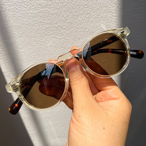 茶色墨镜女高级感太阳镜近视可配度数阳光下变色眼镜男自动感光