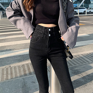 黑色牛仔裤紧身小脚裤女2020春装新款泫雅显高显瘦百搭网红铅笔裤