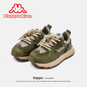 Kappa卡帕童鞋2024新款儿童软底运动鞋女童复古中大童透气休闲鞋