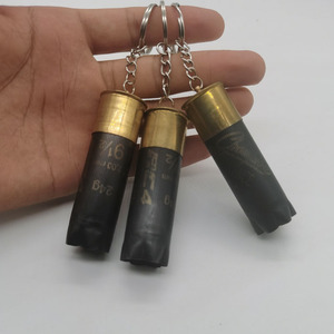 军迷收藏12号散弹壳钥匙扣工艺品