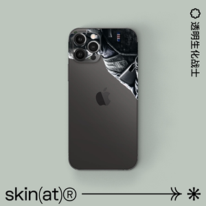SkinAT苹手机贴膜适用iPhone1e5ProMax边框贴纸后背保护膜果13贴膜手机iphon14Pr透o明保护贴3M材料手机膜003