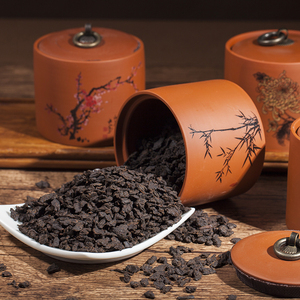 普洱茶熟茶八年称糯米香茶化石普洱碎银子老茶头100克罐装