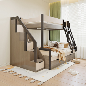 火图腾儿童床上下床双层床学生上下铺家用小户型卧室子母床高低床