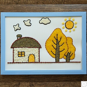 m豆子画豆类活动种子粘贴画创意杂粮diy谷物材料包五谷幼儿园新年