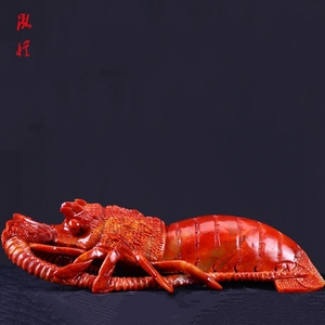 泓忆【龙虾】 福建寿山石手作雕刻玉石工艺品摆件居家送礼摆件