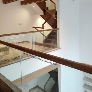 玻璃楼梯扶手栏杆简约中式现代整体楼梯家装定制重庆包安装