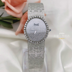 piaget伯爵女士腕表 二手 正品 750白金满天星镶钻瑞士手动机械表