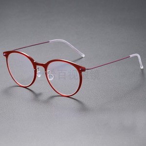 林德同款超轻4.1g时尚圆框近视眼镜架钛腿6537女款小框高度数小脸