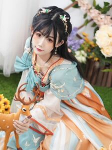 王者荣耀瑶遇见神鹿汉服全套cos服瑶瑶公主的汉服成人儿童女童