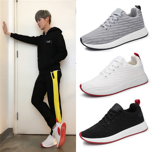 鹿晗同款鞋子男运动鞋学生韩版百搭潮流休闲鞋白色情侣网鞋板鞋夏