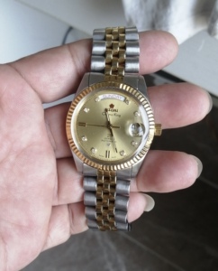 瑞士梅花titoni自动男表737梅花王天窗式双历经典机械表古董收藏