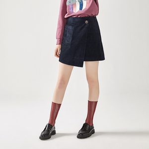 古木夕羊gmxy腰裙女2021春新品a型灯芯绒短腰裙