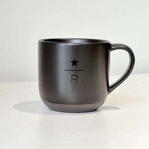 星巴克杯子店用水杯桌面大容量极简约黑色臻选咖啡白色陶瓷马克杯