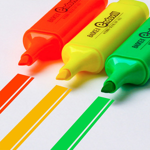荧光标记笔大容量单色红黄色荧光笔宝克水彩笔荧光闪粉彩色划重点