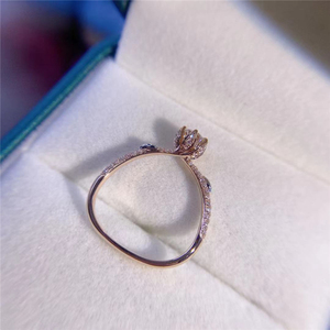 18k金戒指空托玫瑰金