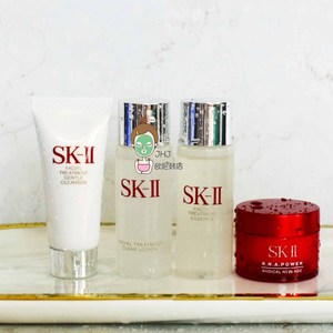 skii/sk-ii/sk2套装神仙水清莹露30ml洁面20g大红瓶面霜15g 小样