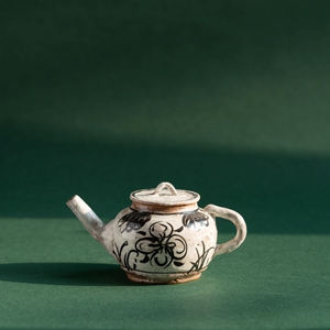 李宗儒 黑白釉茶壶 铁锈花 台湾陶艺家手作 茶器瓷器中式 105毫升