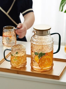 冷水壶玻璃耐高温大容量家用夏季冰箱储水瓶果汁杯凉白开茶壶套装
