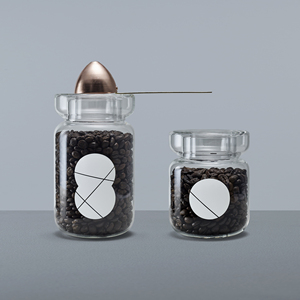 痣birthmark内丘储存罐 厨房收纳道具透明玻璃咖啡豆罐密封茶叶罐