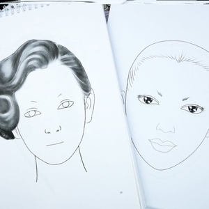 化妆练习图纸眉眼脸唇美人图新手练习纹绣纸上练画眉毛培训教学册