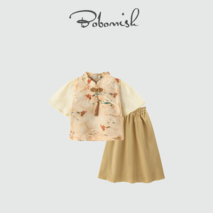 日本Ulovazn童装~小女童洋气套装裙三岁女孩衣服女宝夏装两件套