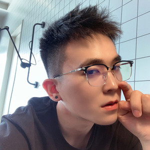 超轻纯钛近视眼镜框男可配近视镜片防蓝光辐射半框成品眼镜框镜架