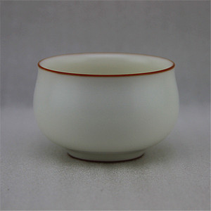 收藏精品瓷器井开汝窑圆口杯 白色玛瑙釉汝窑功夫茶杯 胜似晓芳窑