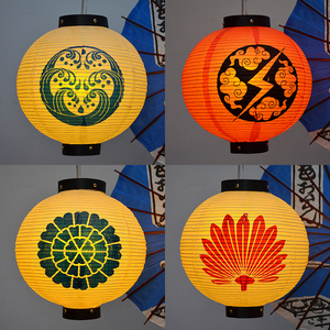日式灯笼日本圆形居酒屋纸寿司灯笼樱花美女料理店餐厅酒店装饰
