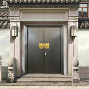铸铝门徽派别墅大门双开门农村自建房大门进户门对开子母入户门铜