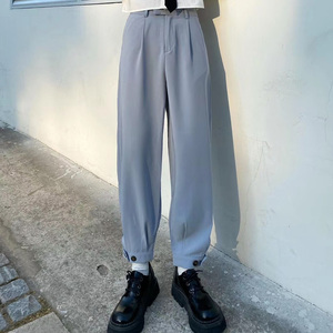 雾霾蓝裤子女哈伦