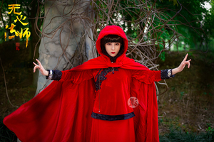 无心法师1岳绮罗大红天鹅绒同款民国立领衫影人时尚 影视古装剧服