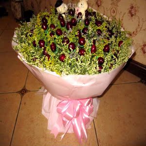 重庆花店车厘子皇冠大樱桃花束高新园木星全国各地同城送花上门